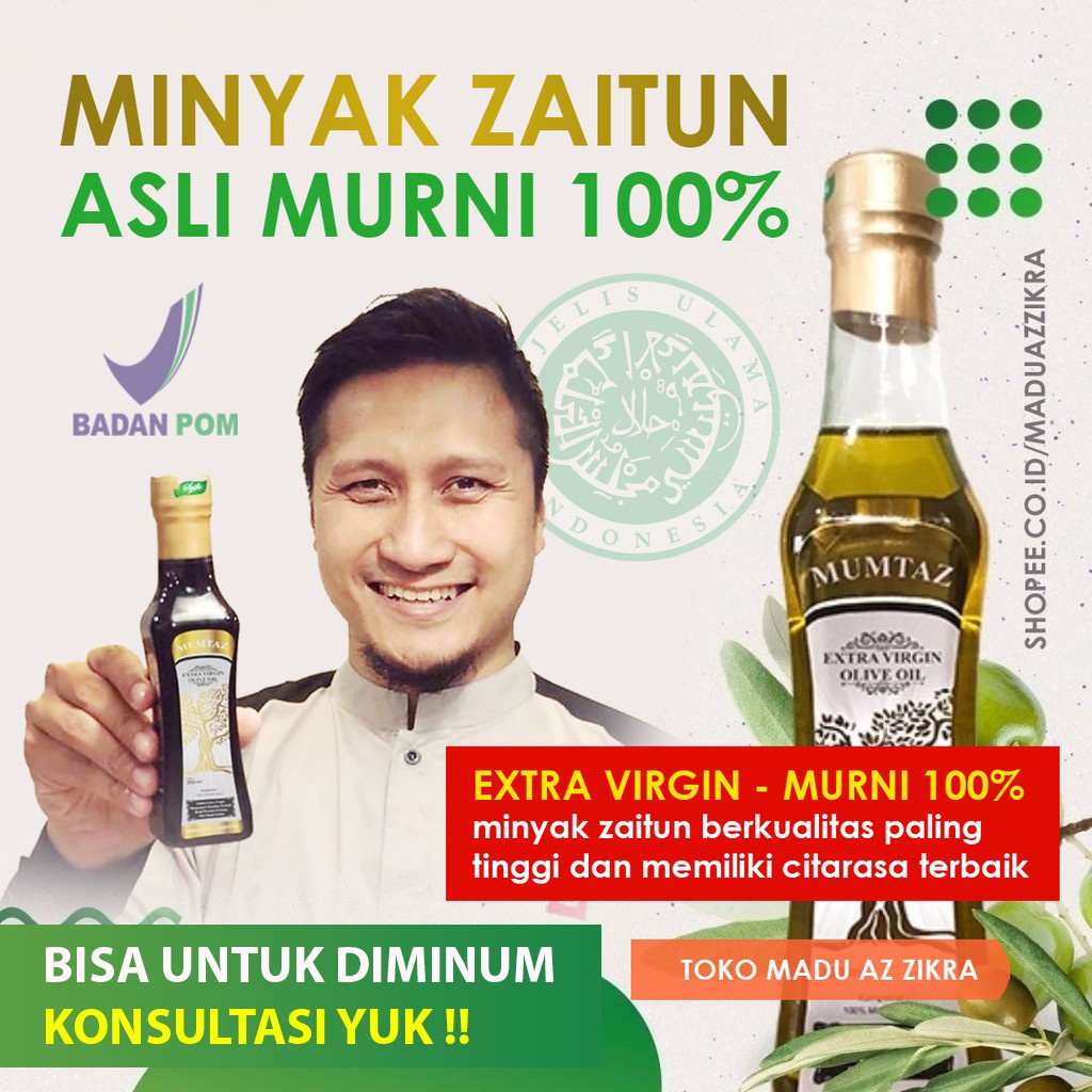 Jual Murni 100 Minyak Zaitun Asli Murni Extra Virgin Untuk Rambut Wajah Muka Ibu Hamil Olive Oil Mumtaz Indonesia Shopee Indonesia