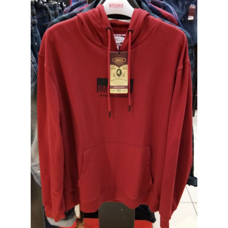 Gabrielle jeans original mens BBMC028D111U hoodie jumper jaket pria lengan panjang merah