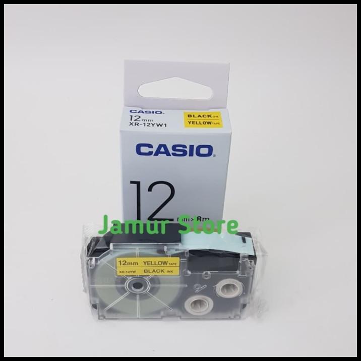 

Ez- Label Casio Tape Cartridge Xr-12Yw1 Black Ink Yellow 12Mm X 8M