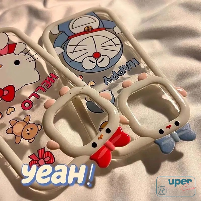 Soft Case Bumper Motif Kartun Hello Kitty 3D Untuk iPhone 6 6S 7 8 14 Plus 11 13 12 14 Pro MAX XR X XS MAX SE