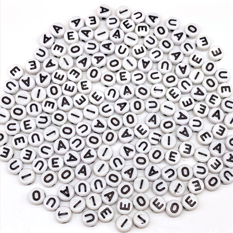 100 Pcs Diy Huruf Manik Alphabet 6 Mm Mainan Pendidikan Anak-anak Bagian Buatan Tangan- olo