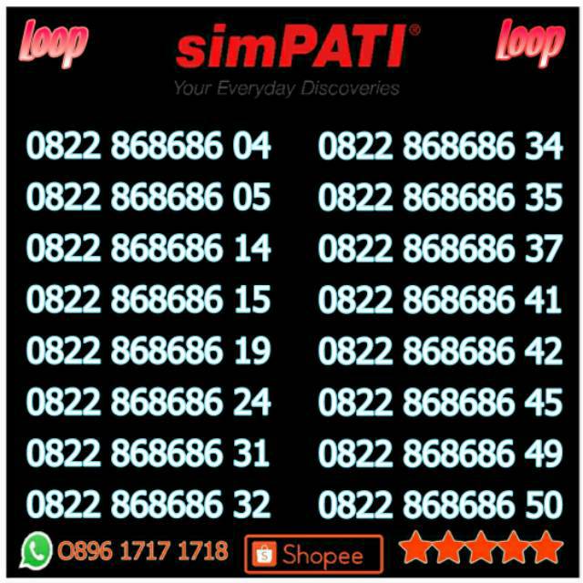 NOMOR CANTIK TELKOMSEL SIMPATI O822 868686