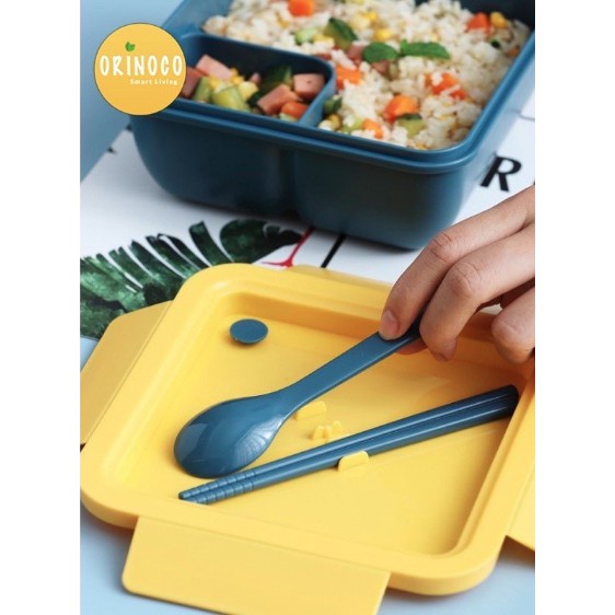Tempat Makan Lunch Box BPA FREE 228 Wheat Straw Jerami / Makan Transparant Bento Box Ukuran 1100 ml
