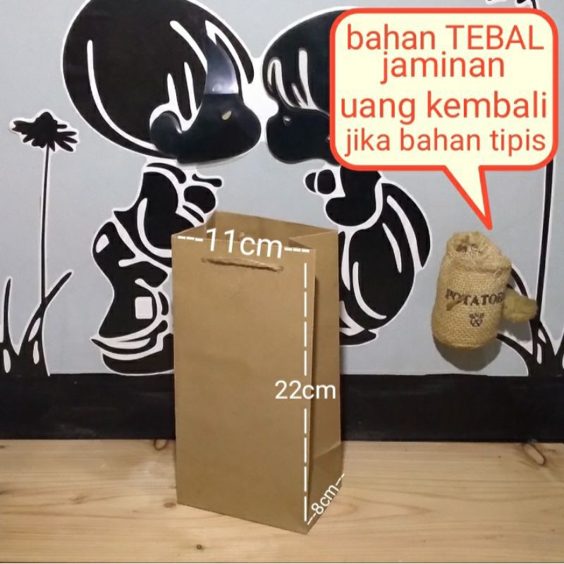 

paper bag tumbler 11x8x22cm / botol / termos / tas kertas murah tebal