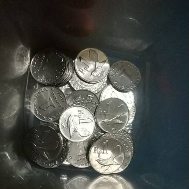 (GRESS/BARU) Uang kuno koin 1 rupiah burung tahun 1970 bahan mahar nikah 22 rupiah 2022 rupiah 2 rupiah uang lama koin rp.1 rp1 rp 1 alumunium uang jadul koin 1 rupiah burung tahun 1970