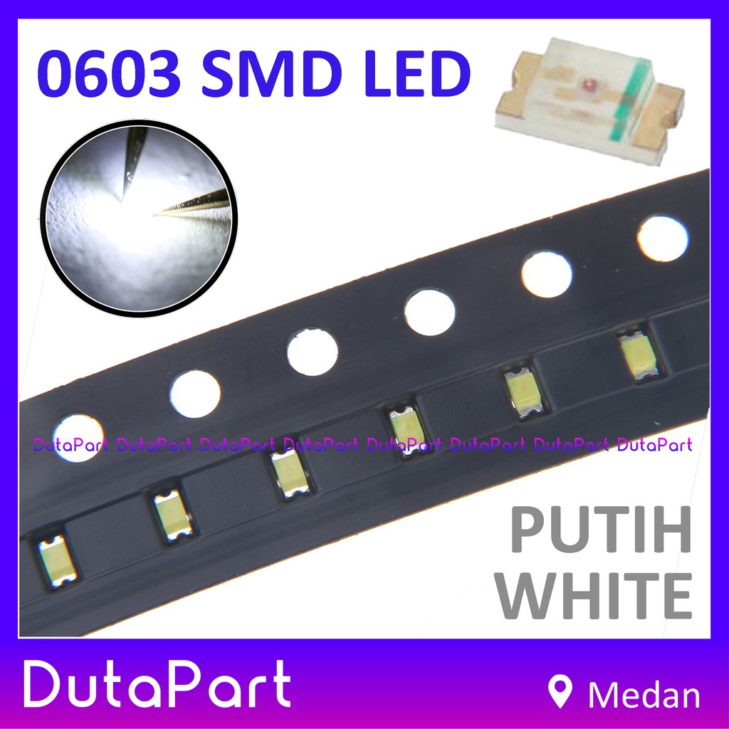 0603 SMD SMT LED PUTIH WHITE Super Bright KUALITAS BAGUS