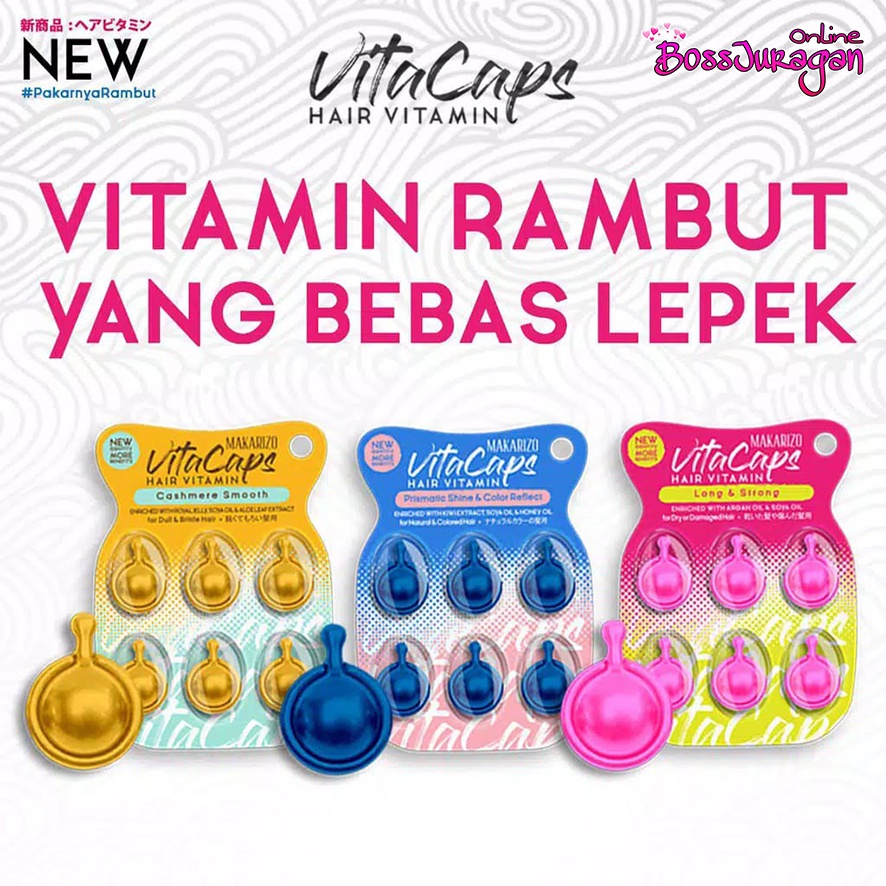 (BOSS) Makarizo Vitacaps Hair Vitamin - Vitamin Rambut Kapsul 6x1ml