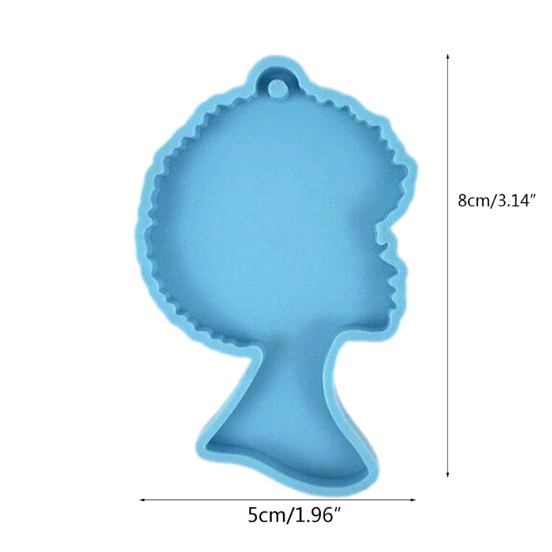 SIY  Super Glossy Woman Head Epoxy Resin Mold Keychain Pendant Casting Silicone Mould