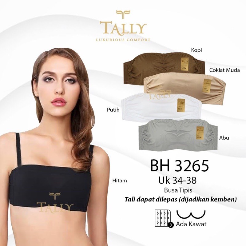 TALLY BRA BH KEMBEN 3265 I CUP B | ADA KAWAT I BUSA TIPIS I SIZE 34-38