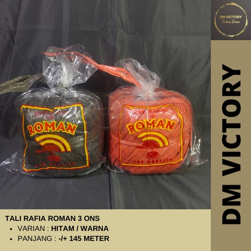 

Tali Rafia / Tali Rapia Hitam / Tali Rafia Warna Warni 3 ons Roman