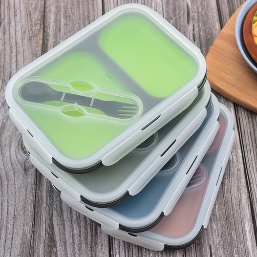 Kotak Bekal Lipat Folding Lunch Box Silicone Tempat Makan Lipat Portable Untuk Traveling