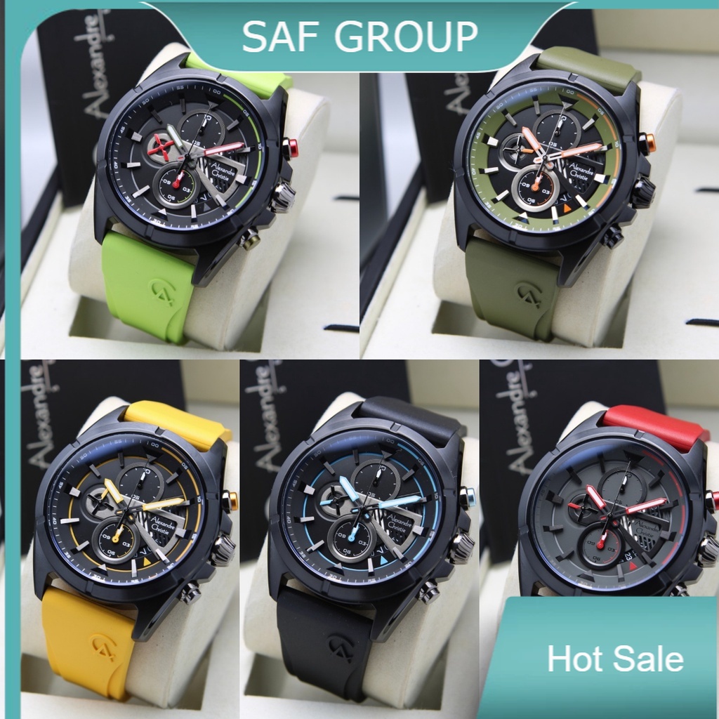 JAM TANGAN PRIA ALEXANDRE CHRISTIE AC 6592 / AC6592 RUBBER ORIGINAL by plp