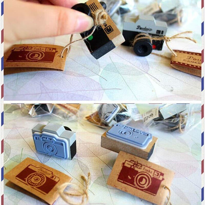 Wooden Rubber Stamp - Korea Retro Camera Design