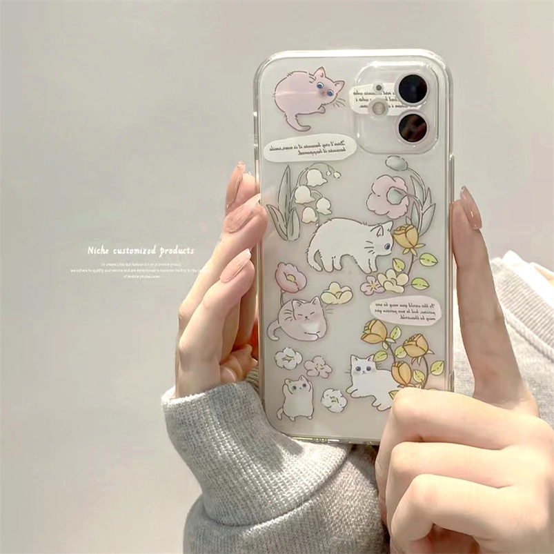 Case Bahan Silikon Bening Tahan Banting Desain Kucing Untuk Vivo V23 V23e V21 V21e V20 T1 Pro Y21 Y33s Y33T Y21T Y76 Y55 Y15A Y01 Y20 Y20i Y20 Y20 Y15s Y12 Y50S Y1s Y12s Y20i Y50S Y12s Y1s Y12