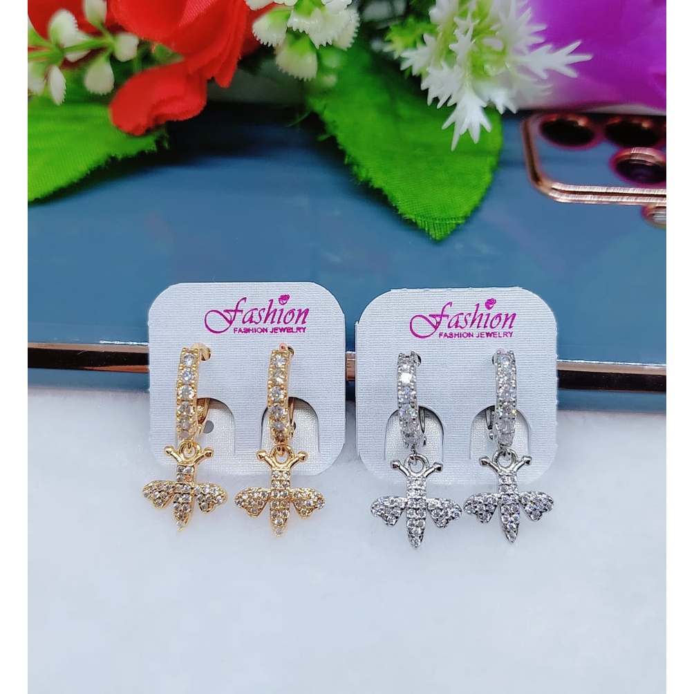 Anting xuping permata lapis emas perhiasan fashion 0488