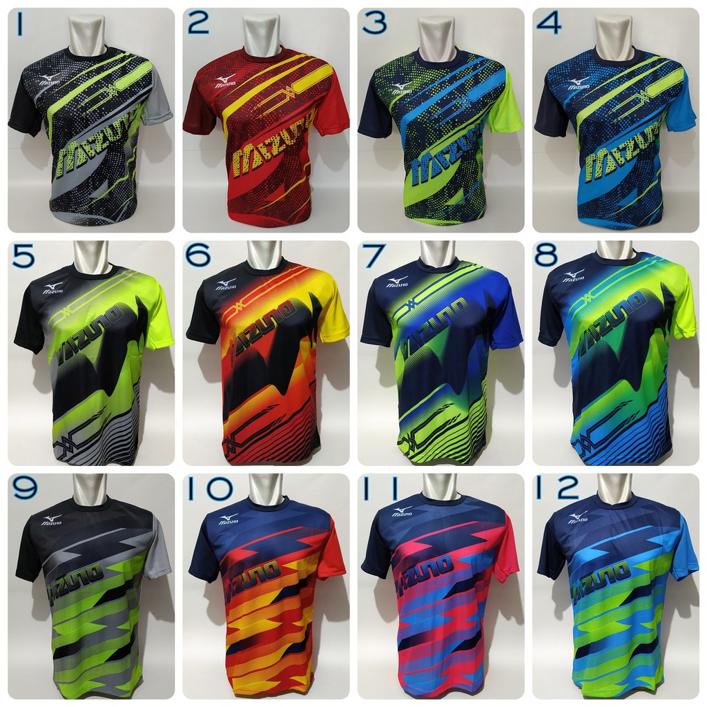  Kaos  Voli Mizuno Badminton  Futsal Gowes Gym Shopee 