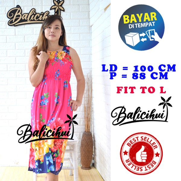 Balicihui Dress Kerut Panjang Dress kasual Dress panjang Wanita