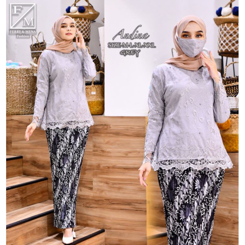 BLOUSE ANDINA TILLE MODERN - SETELAN KEBAYA MODERN - KEBAYA WISUDA - KEBAYA HITS - KEBAYA PESTA