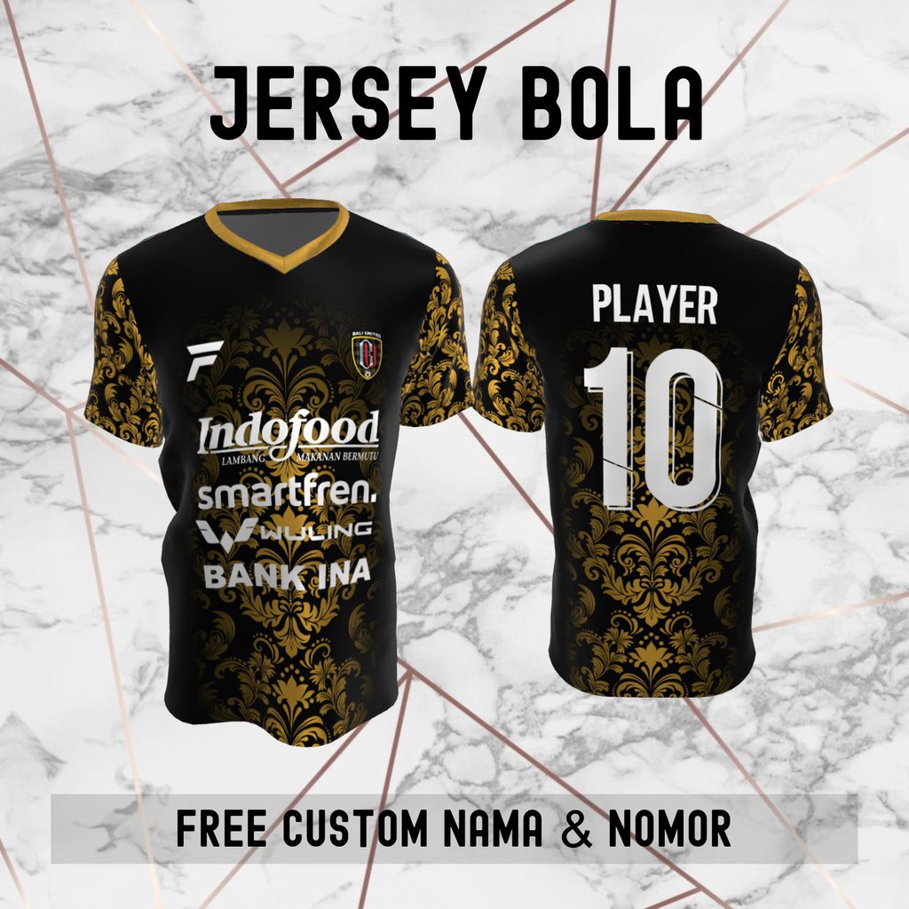 Jersey Batik Bali United Klub Bola Baju Kaos Custom Nama dan Nomor Punggung - 777