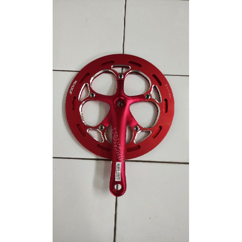 Crankset Raze 56t alloy merah bb kotak