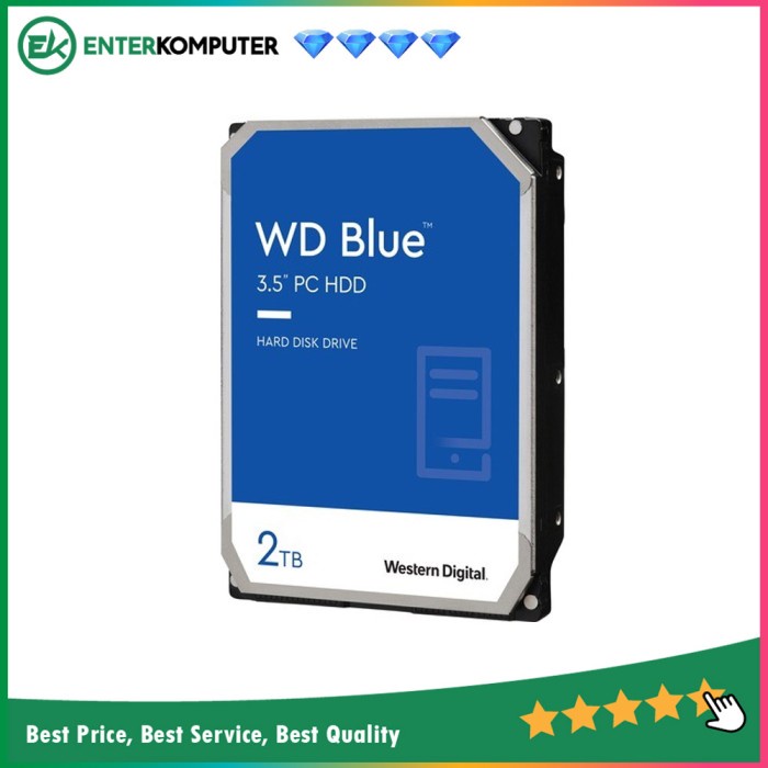 WDC 2TB SATA3 256MB - 7200RPM - Blue - WD20EZBX - Garansi 2 Th