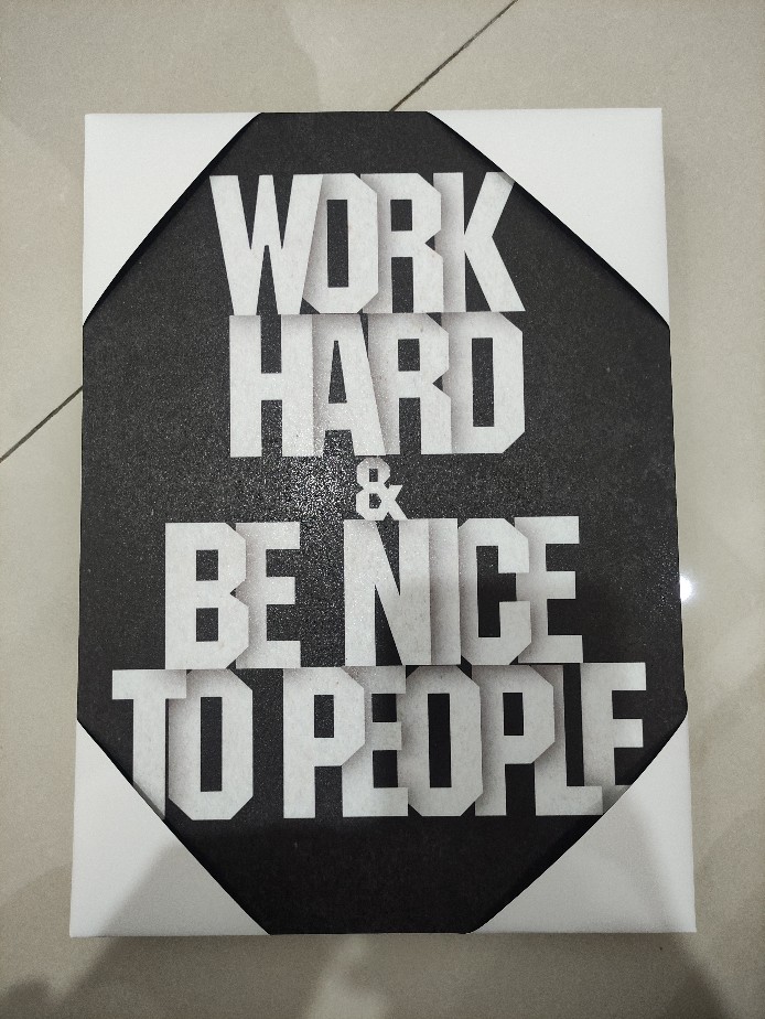 work Hard Poster Kayu (30x22)