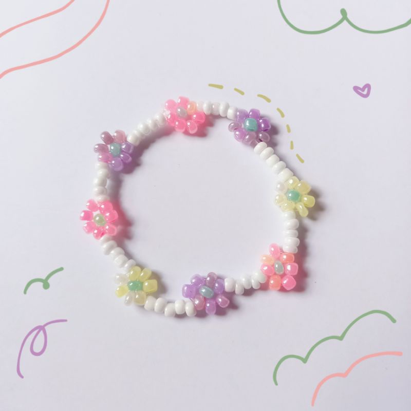 gelang kpop / gelang daisy / gelang bunga / gelang korea (full flower)