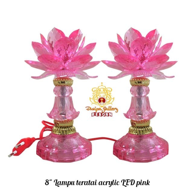 Lampu altar sembahyang LED 8&quot; Lampu Teratai acrylic pink