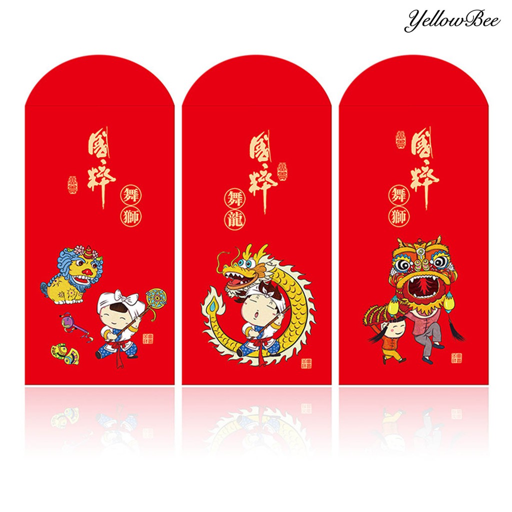 Yellowbee 5pcs Amplop Angpao Tahun Baru Imlek 2021 Motif Kartun