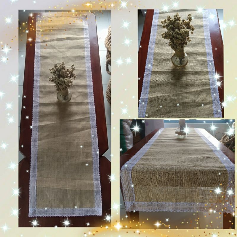 taplak meja / tutup kulkas / taplak meja bulat / taplak meja burlap / kain goni