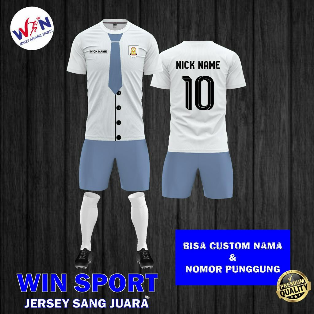 Baju Jersey Olahraga Motif SEKOLAH SMA, Jersey Bola Desain Full Printing, Free Custom Nama dan Nomor
