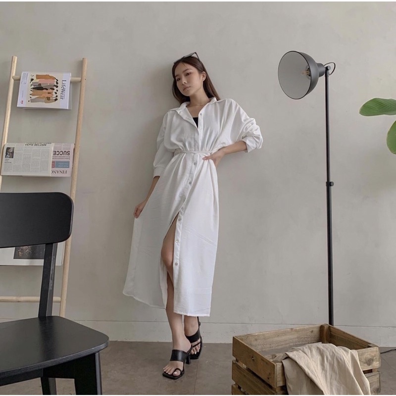 NEW YORK MIDI DRESS KOREA OUTERWEAR - HIJAB FRIENDLY DRESS KANCING HIDUP FIT TO XL - BAJU MUSIM DINGIN LONGDRESS KOREA - JAKET DRESS