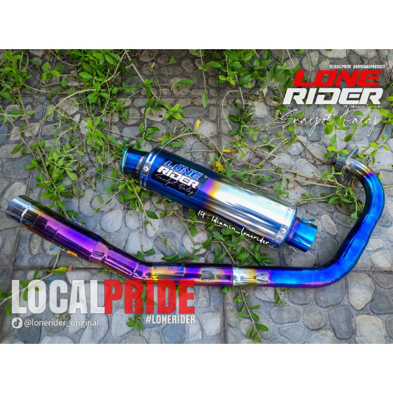 Knalpot LR Lone Rider Original - HE - High End Sanblast Blue - SATRIA FU 150