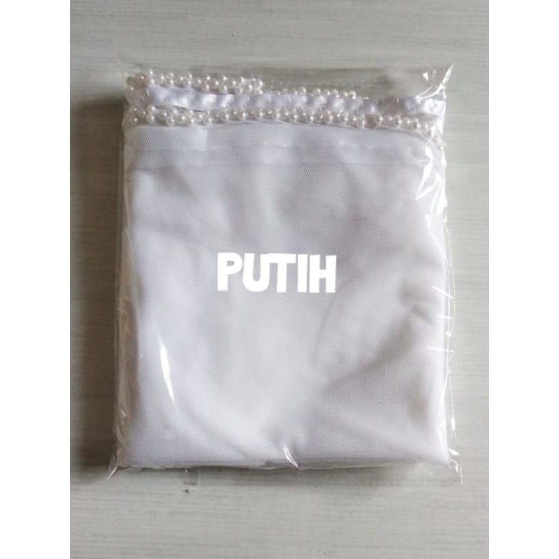 Slayer Pengantin / Hijab Pengantin / Veil Pengantin / Selendang Pengantin-Putih