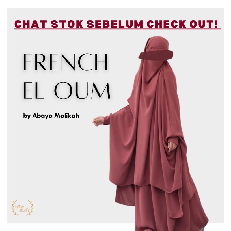 FRENCH KHIMAR SET EL OUM | ABAYA MALIKAH | HIJAB SYARI POLOS