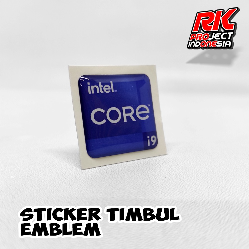 INTEL CORE I9 V1 Sticker Timbul Emblem Resin Lentur