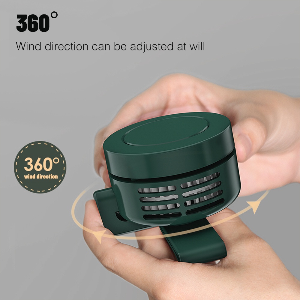 360° Kipas Angin Mini USB Charging Model Klip on Adjustable Mini Fan