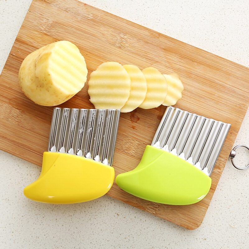 Stainless Steel French Fries Slice Cutter / Wave shape Potatoes Slicer Knife Chopper / Serrated Blade cutter