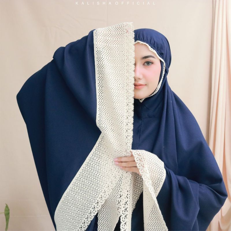 Mukena dewasa traveling premium bahan katun mikro renda panjang ukuran jumbo adem terlaris