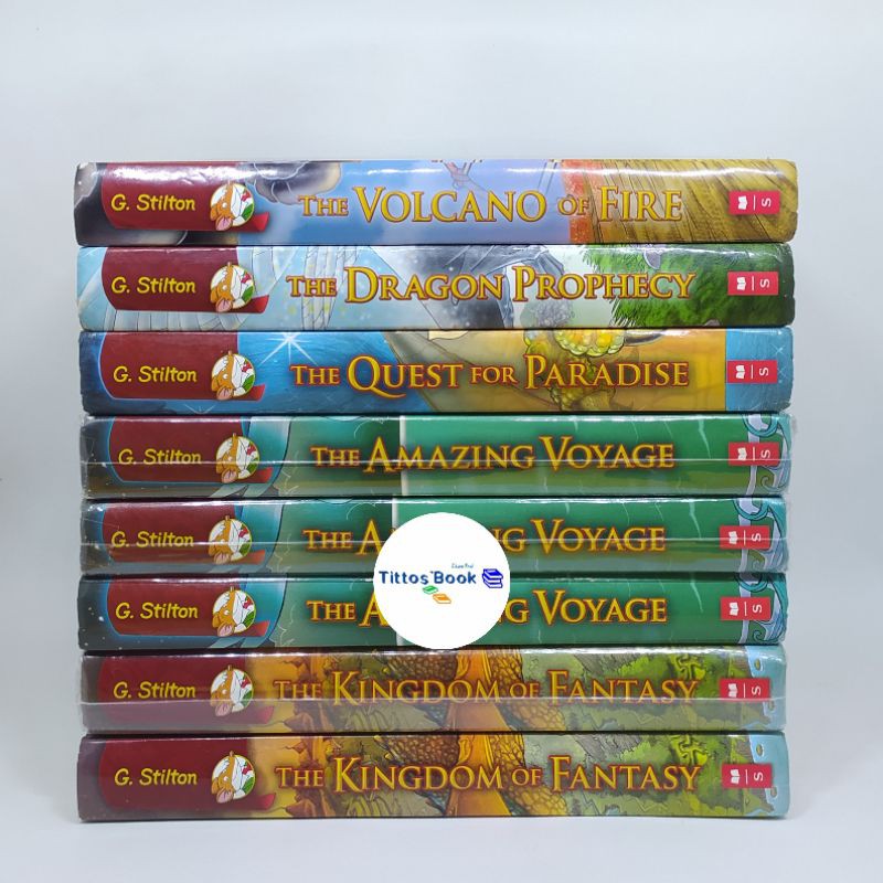 GERONIMO STILTON THE KINGDOM OF FANTASY,THE VOLCANO OF FIRE,THE AMAZING VOYAGER,THE DRAGON PROPHECY
