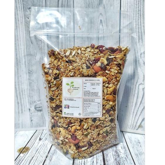 

⇴ SUPER GRANOLA 1kg - Rolled Oat, Almond, Cashew, Cranberry, Pumpkin seed, Flaxseed ㅼ