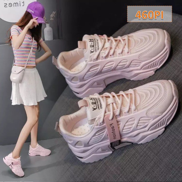 Sepatu Wanita Sneakers Lopast Jinto Fashion Korea Sole 4cm - 460