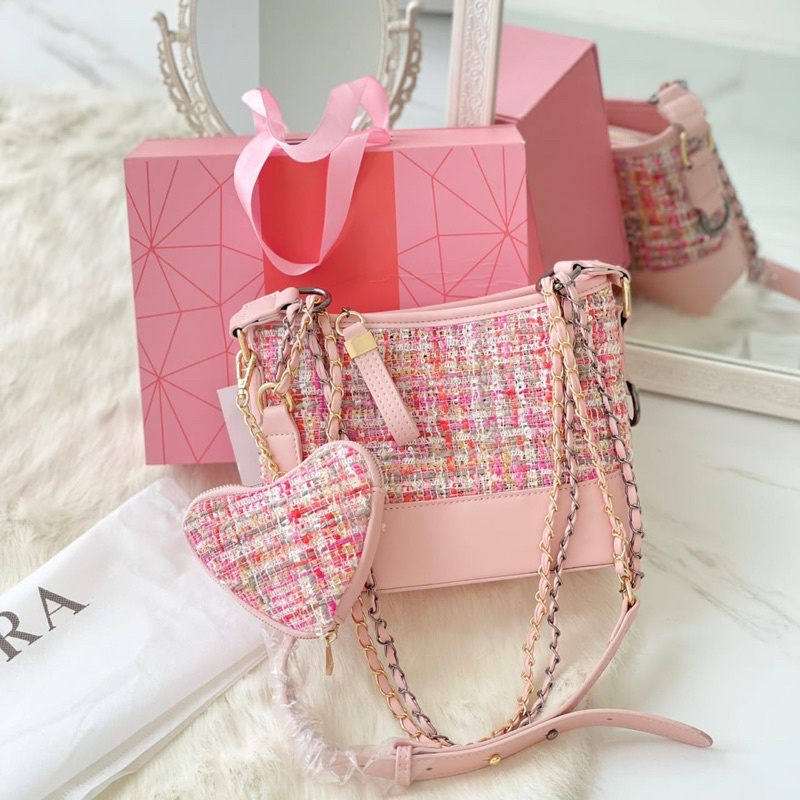 TAS WANITA IMPORT GIFT SET ZARA PINK TWEET SERIES