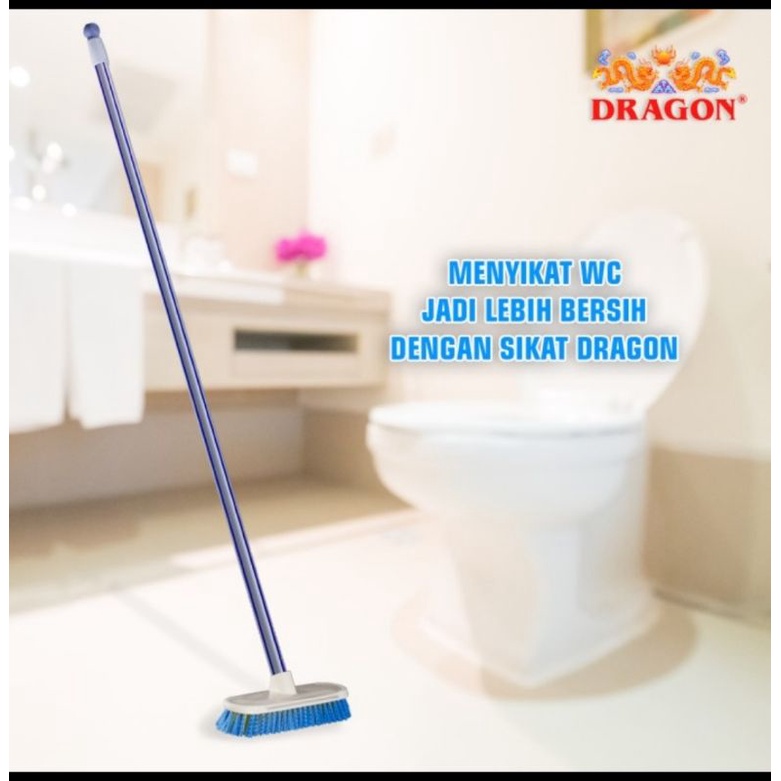 Sikat Dorong Kamar Mandi Atau Sikat Wc Gagang Panjang Original Dragon Bahan Nylon Terbaik D938