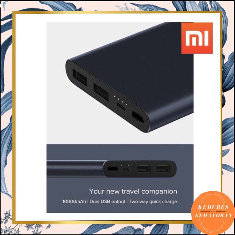 Powerbank Xiaomi Mi Pro 2i 10000mAh 2 USB FAST CHARGING PB Mi2i Mi 2i.