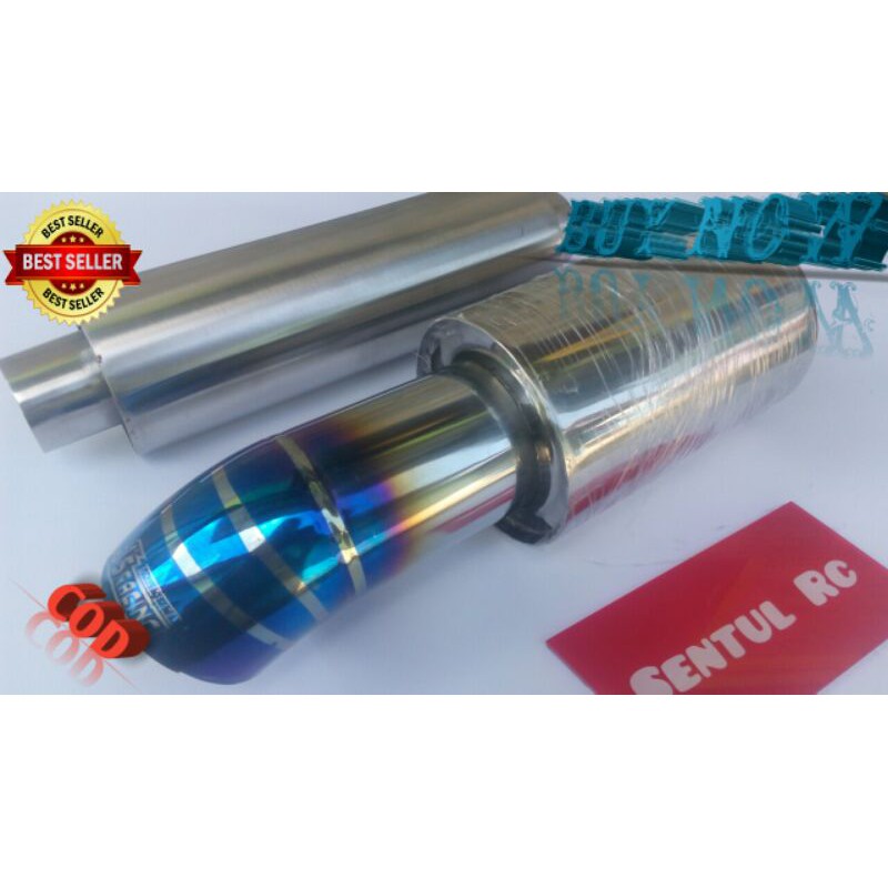 Knalpot Racing Jc Racing + Resonator, mobil Bensin & Solar