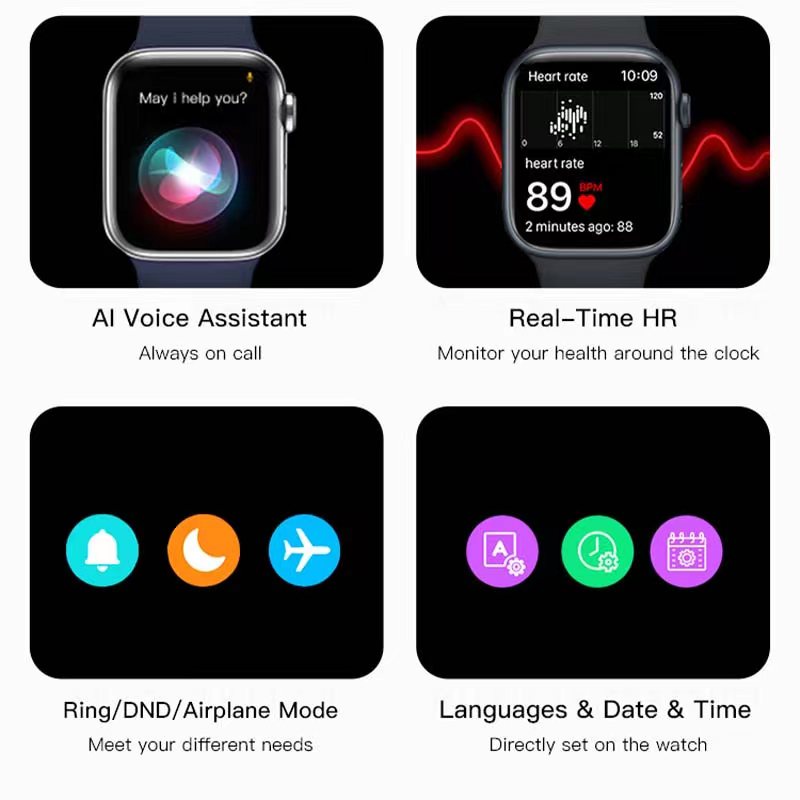 AFS Jam Tangan Smartwatch Bluetooth ios &amp; android Layar Sentuh Dengan Pedometer dan Detak Jantung - smart watch series