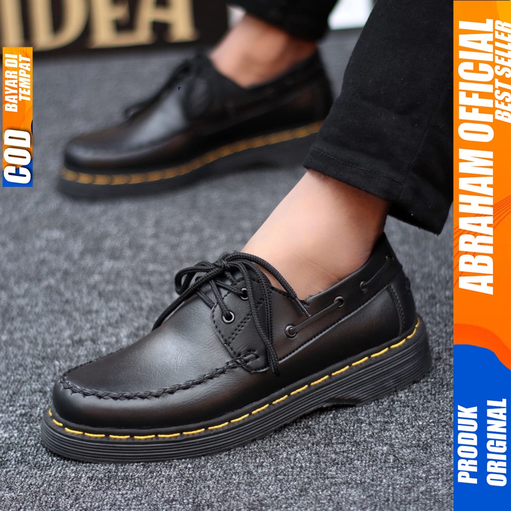 Sepatu Pantofel Kerja Formal Casual Hitam Pria Abraham Daniel