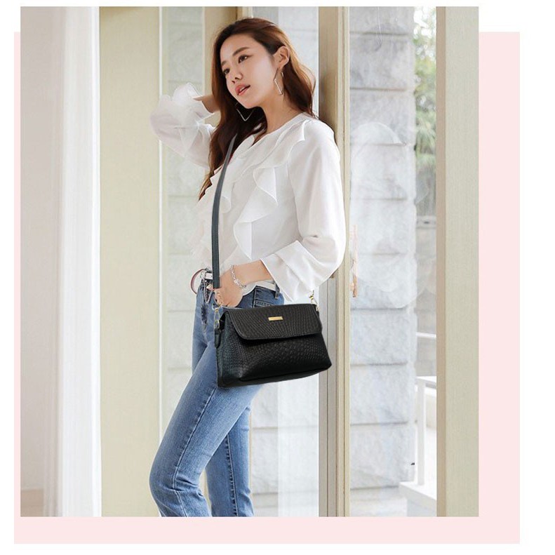 Satu7an T142 TAS SELEMPANG WANITA KULIT SLING BAG WOMEN FASHION STYLE KOREA TERLARIS COD IMPORT