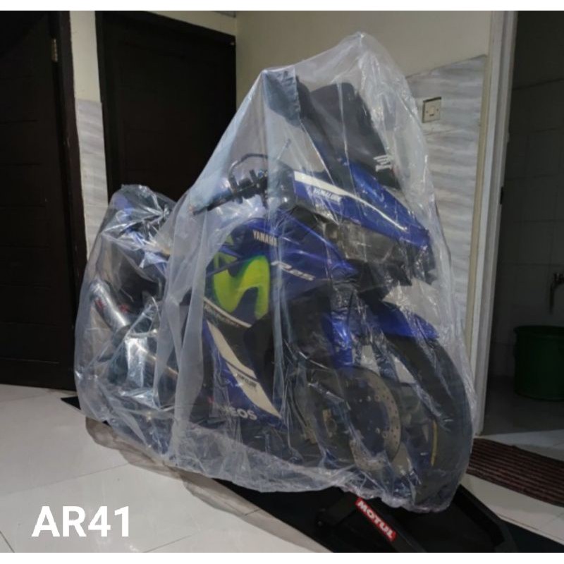 COVER MOTOR TRANSPARAN SARUNG MOTOR PLASTIK PLASTIC ANTI AIR